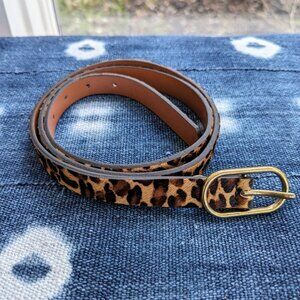 Banana Republic Factory Leopard Print Calf Hair 3/4" Thick Belt, NWOT